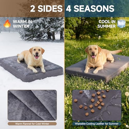 XXXL Waterproof Dog Bed for Crate, Washable Reversible Large Pads, 53x36