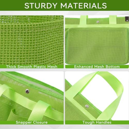 Mesh Horse Grooming Tote Bag Breathable Waterproof, 6 Pockets Horse Grooming Kit Tool Bags, Horse Cleaning Caddy Box for Cleaning Supplies, Pet Grooming Organizer for Horse Donkey, Green