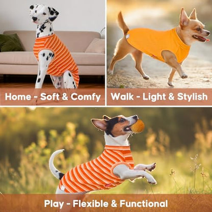 KYEESE 2Pack Waffle Dog Shirt for Medium Large Dogs Striped Dog Sweater