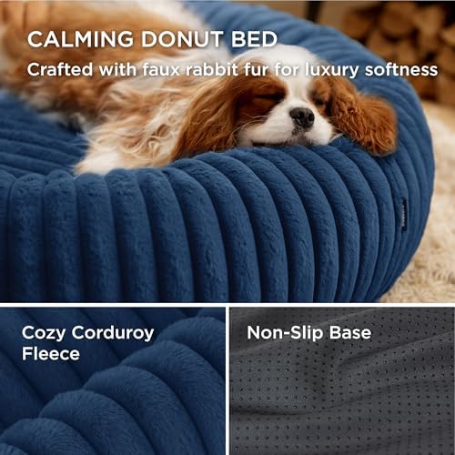 Bedsure ComfyFleece™ Donut Dog Beds Large Sized Dog with Washable Cover
