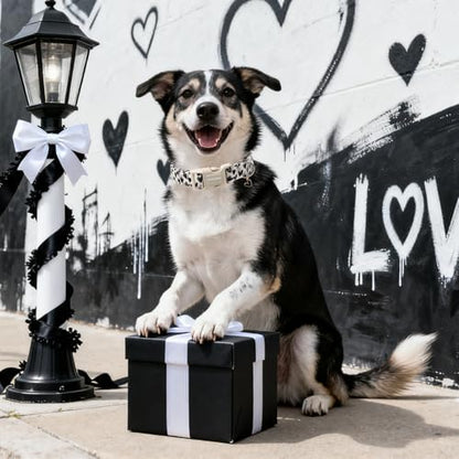 DOGWONG Valentine's Day Dog Collar-Cute Black Heart Dog Collars, Adjustable Valentine Heart Pet Collars Puppy Collar with Quick Release Buckle for Girl&Boy Dogs,XL