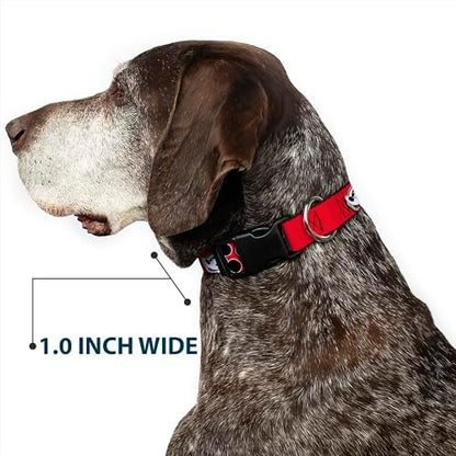 Buckle-Down Mickey Mouse Expressions Red/Black/White Plastic Clip Collar, Wide Medium/16-23"