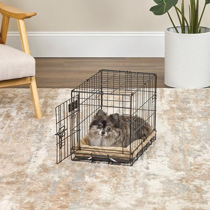 MidWest Homes for Pets QuiteTime Deluxe Wave Bolster Bed for Tiny Dogs; Easily Machine Wash and Dry; Tan; 18"; 40218-WVTN