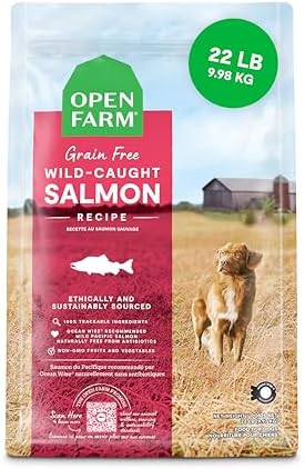 Open Farm Grain Free Dry Dog Food, Wild Caught Salmon Kibble, 22lb Bag