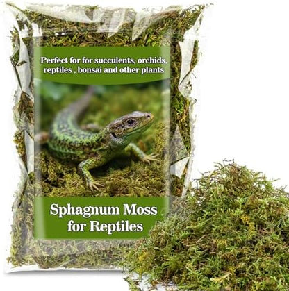 Sukh Sphagnum Moss for Reptiles - 5.5 OZ Reptile Peat Moss Terrarium Bedding Reptiles Lizard Substrate for Reptile Tank, Snake, Leopard Gecko, Ball Python, Crested Gecko, Turtle, Frog, Hamster