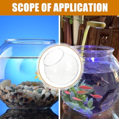balacoo Transparent Plastic Fish Tank Small Round Aquarium Bowl Household Goldfish Tank for Desktop Home Office and Plant Display 7.08 X 7.08 X 6.29 in Easy to Clean