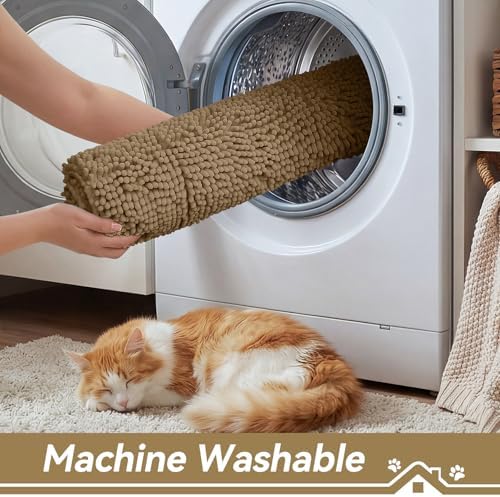 Bcoimo Super Absorbent Cat Door Mat, 24"*17" Anti Slip Mat for Muddy Paws