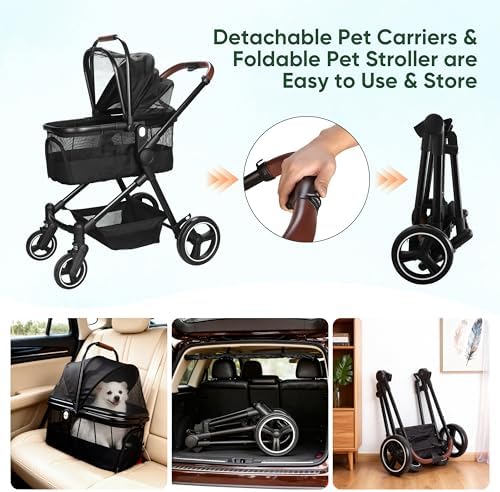 3-in-1 Foldable Pet Stroller for Dogs/Cats