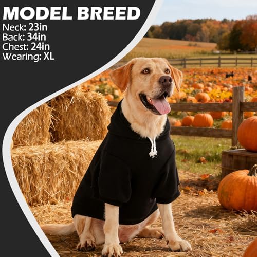 EXPAWLORER Dog Hoodies for Small Medium Large Dogs,Maple Leaf Black XL