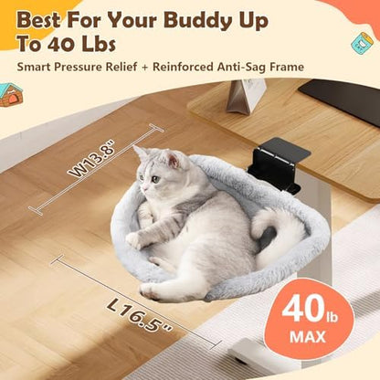 Extra-Sturdy Cat Desk Bed with Heavy-Duty Clamp