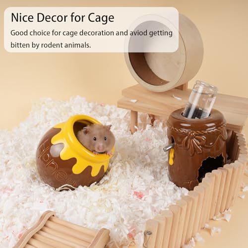 Ceramic Hamster Hide 5.5in Cute Brown Honey Cool Habitat Decor