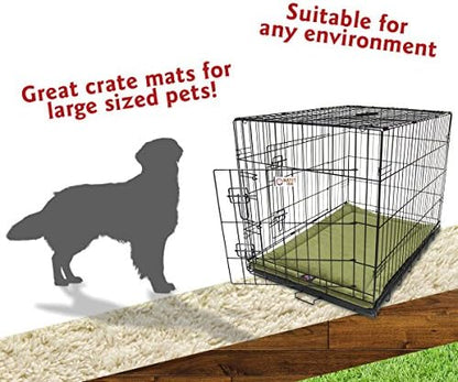 Majestic Pet Dog Crate Mat - Machine Washable Soft Plush Pet Bed Pad for Crates & Kennels | USA Crafted | 42"x26" Villa Fern