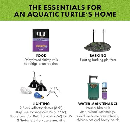Zilla Aquatic Turtle Habitat Accessory Kit for Aquatic Turtles, Terrarium