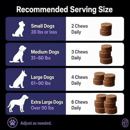 Calming Chews for Dogs – Natural Support for Dog Anxiety, Stress & Relaxation with L-Theanine, Chamomile & Melatonin – Chicken Flavor – 120 Soft Chews