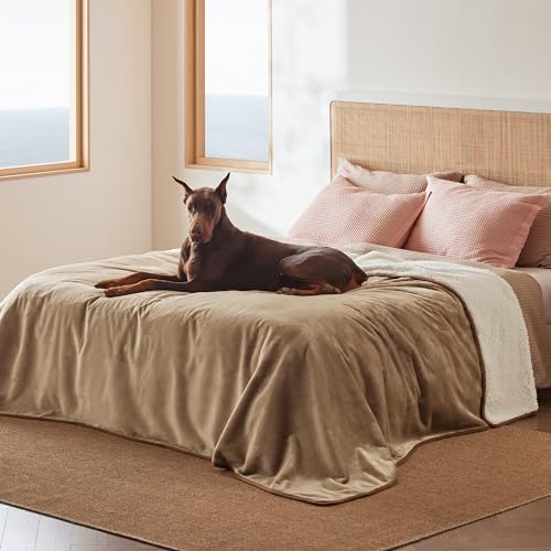 Bedsure Waterproof Blanket for Bed Soft Sherpa Fleece Throw,King 108"x86"