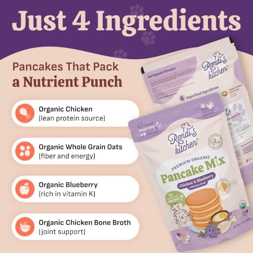 Organic Dog Pancake Mix, Chicken & Blueberry, Bone Broth