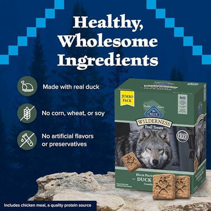 Blue Buffalo Wilderness Trail Treats Duck Crunchy Dog Biscuits, 36 oz