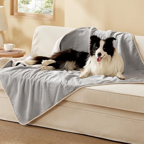 Bedsure Waterproof Dog Blankets for Large Dogs Sherpa Fleece Throw, 40X50