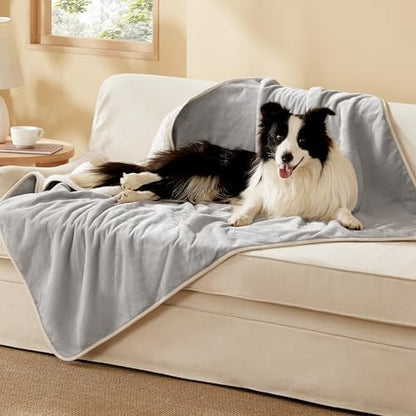 Bedsure Waterproof Dog Blankets for Large Dogs Sherpa Fleece Throw, 50X60