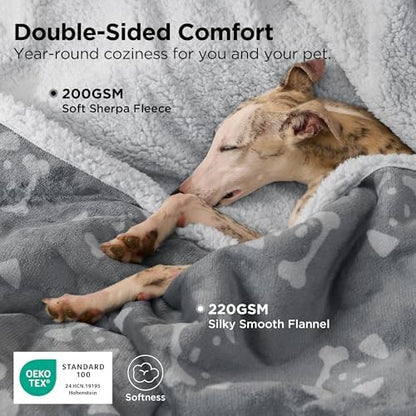 Bedsure Waterproof Dog Blankets for Large Dogs - 40"X50", Anchor Gray