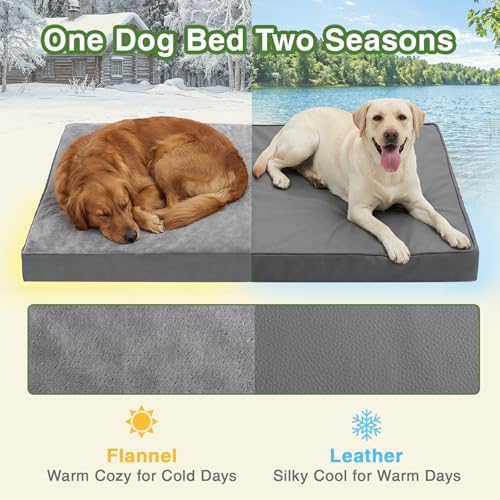 Waterproof Large Dog Bed, Washable Outdoor XL Pet Foam Pad 44x32 Anti-Slip