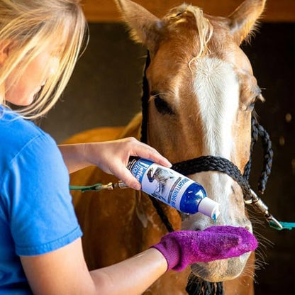 Jeffers Equine Brightening Blue Whitening Horse Shampoo, 32 oz – Grooming Shampoo with Coconut Extract, Aloe & Shea Butter for Coat, Mane & Tail, Removes Tough Stains, Safe for White & Light Coats