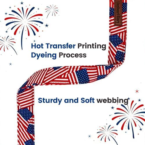 Lionheart glory American Flag Dog Collar - 4th of July Patriotic Independence Day Dog Collar Soft Adjustable for X-Small Dogs Pet Summer Collars Cute Collars