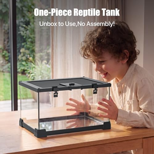2.5 Gallon Fully Assembled Glass Reptile Enclosure, 12" x 8" x 6"