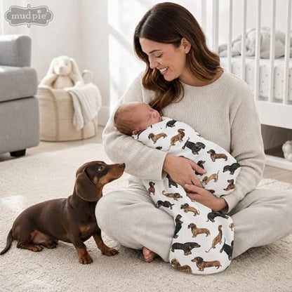Mud Pie Dachshund Muslin Swaddle Blanket, Baby Blanket
