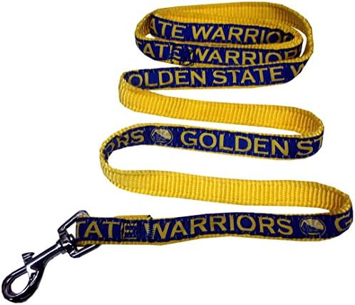 NBA GOLDEN STATE WARRIORS Dog Leash, Size Small. Heavy-Duty Metal Swivel Buckle Pet Leash