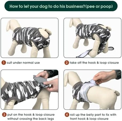 Kuoser Recovery Suit for Dogs Cats, Soft Dog Surgery Suit Female Male Spay