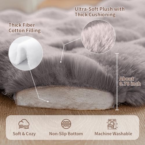 SOMAHE Plush Dog Bed Mat, Machine Washable, Large 35x27 Dark Grey