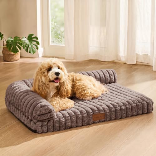 Orthopedic Medium Dog Bed Furry Pet Bed, Washable Cover 30''X20''