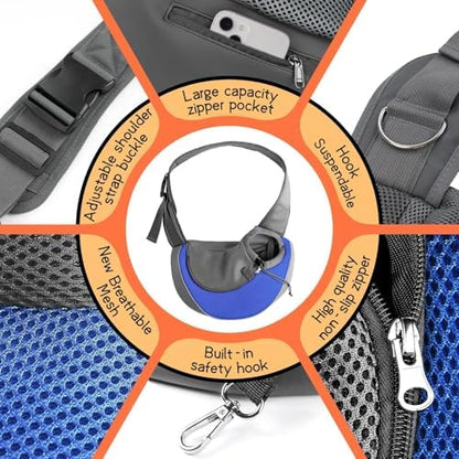 YUDODO Pet Sling Carrier for 2-5 lbs Small Dogs Cat Puppy Crossbody Carrier