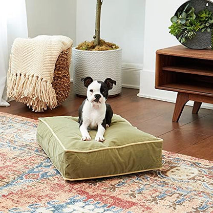 South Pine Porch Buddy Reversible Rectangle Pillow Style Microfiber Dog Bed with Removable, Machine-Washable Cover, Moss, Extra Small (24 in. x 18 in.)