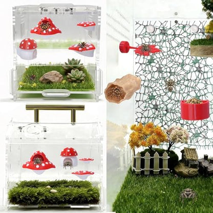 9 Pcs 3D Jumping Spider Enclosure Accessories Set, Jumping Spider Platforms