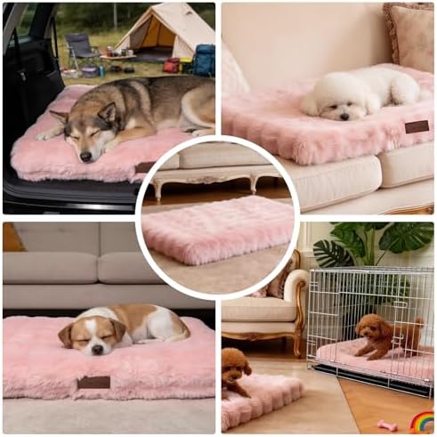 Washable Orthopedic Dog Bed Medium Size Dog, 30"x20" Pink