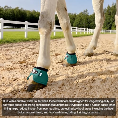 Horse Bell Boots for Outdoor Sports(Turquoise, M)