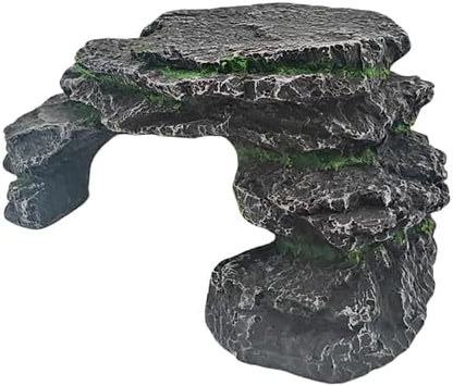Reptile Hideouts,Resin Reptile Cave Habitat for Leopard Geckos, Lizards, Turtles, Snakes and Amphibians. (Reptile Platform, Large)