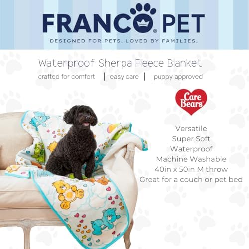 Care Bears Waterproof Dog Bed Cover, Large 40x50 Pet Blanket for Furniture Bed Couch Sofa, (Officially Licensed) by Franco