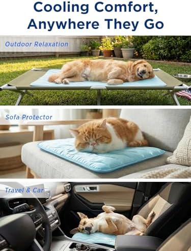 furrybaby Dog Cooling Mat,Self Cooling Mat for Extra Large Dogs& Cats,Blue