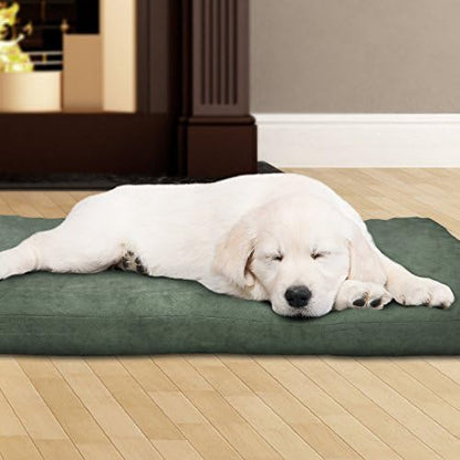 PETMAKER Dog Bed with Removable Cover â€“ 44x35 Pet Bed - 3-Inch Egg Crate Style Foam Orthopedic Dog Bed, Microsuede, and Non-Slip Crate Pad (Forest)