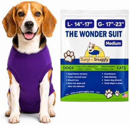 Surgi Snuggly Dog Surgery Recovery Suit, Cone Alternative, Spay/Neuter M