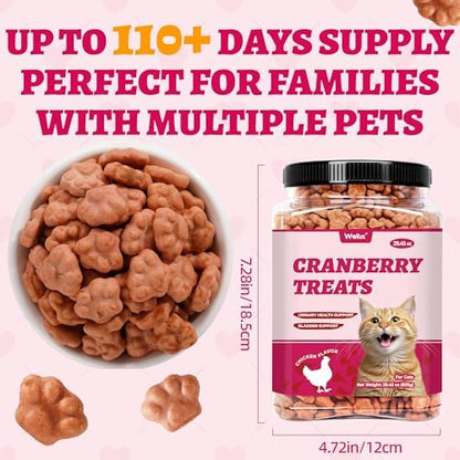 Wellix 29.45 oz Urinary Tract Cat Treats, Cranberry & D-Mannose for UT Aid