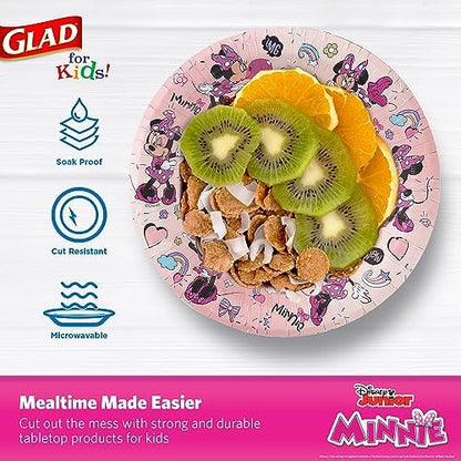 Glad for Kids Disney Minnie Mouse Paper Bowls, Pink, 12 Oz, 40 Count