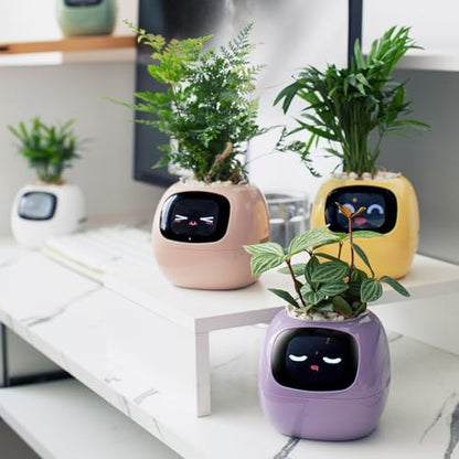 PLANTSIO Smart Pet Planter APP AI Robot Garden Flower Pot Gift, Yellow