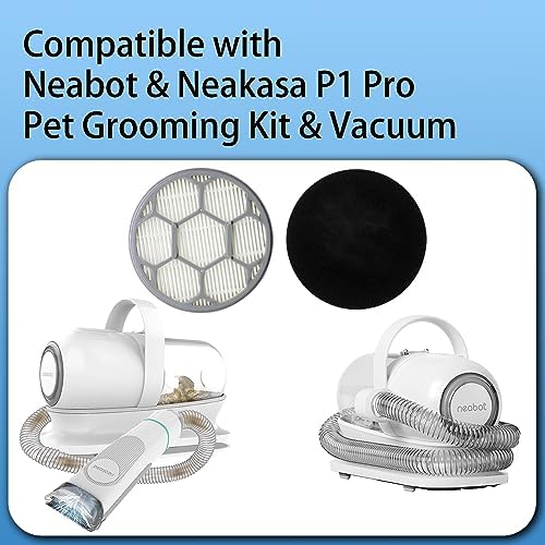 2 HEPA Filters & 10 Sponge Filters Replacement for Neakasa/Neabot P1 Pro Pet Grooming Kit & Vacuum