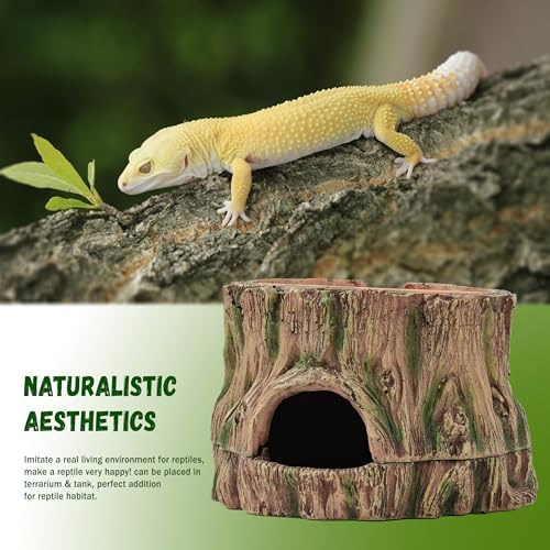 3 in 1 Leopard Gecko Humid Hide,Small Reptile Hide Cave