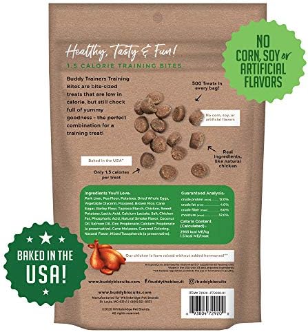 Buddy Biscuits Trainers 10 oz. Bag of Training Bites Soft & Chewy Dog Treats Made with Chicken Flavor (Pack of 2)
