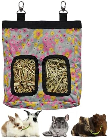 RIOUSSI Guinea Pig Hay Feeder, Hanging Rabbit Hay Feeder Bag. LittleFlowers